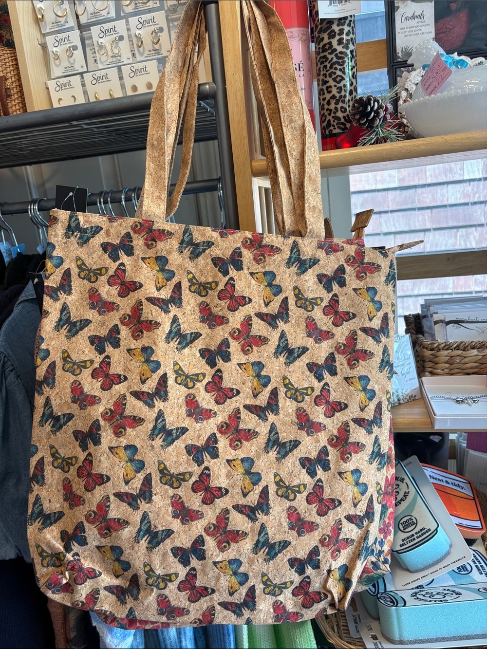 Cork from Portugal Butterfly Print Tote Bag